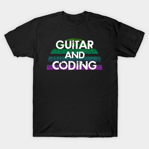 Playing guitar and coding. Funny programming quote. Badass coder. Coolest best most awesome programmer ever. Gifts for coders and music lovers. Coding humor T-Shirt by BlaiseDesign